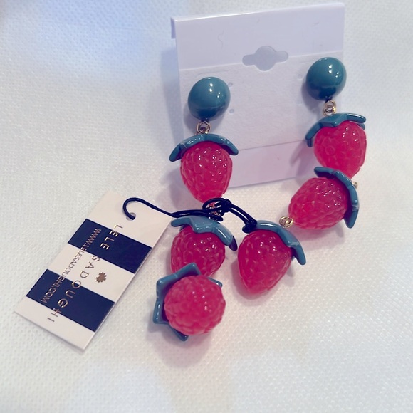 LELE  SADOUGHI-RASPBERRY LINEAR DROP
EARRINGS-NWT +Dust Bag - Picture 3 of 4